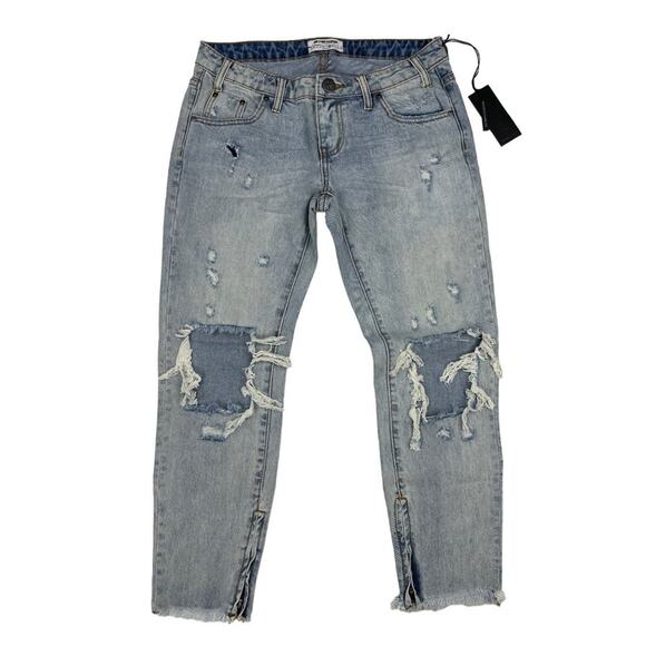 One X Teaspoon Freebird Distressed Jeans in Blue Heart - Picture 1 of 4